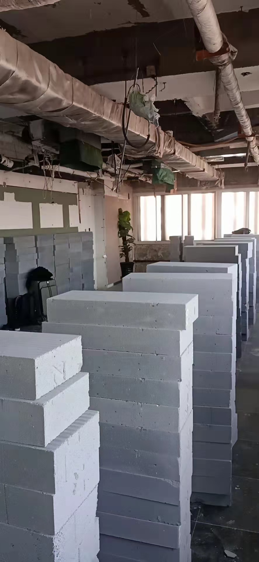 轻质砖隔墙现场展示